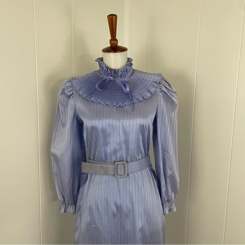Vintage 70s 80s Smocked Bin‎ Long Sleeve Midi Dress - Picture 8 of 15